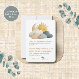 Tarjetas de agradecimiento con tema de ducha de be