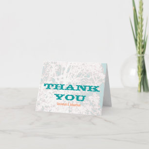 Tarjetas de agradecimiento con tipografía de abedu