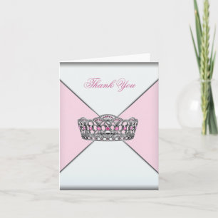 Tarjetas de agradecimiento Corona de Princesa Rosa