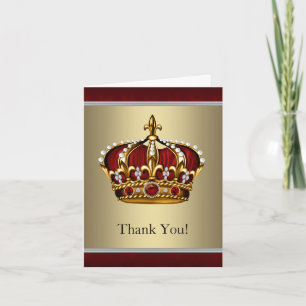 Tarjetas de agradecimiento Corona Roja y Dorada