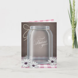 Tarjetas de agradecimiento Country Mason Jar Daisy