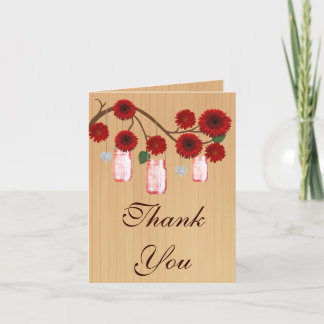 Tarjetas de agradecimiento Country Rustic Red Maso