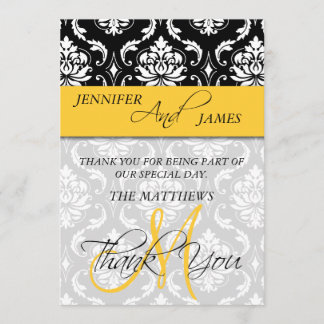 Tarjetas de agradecimiento Damask Monograma Nombre