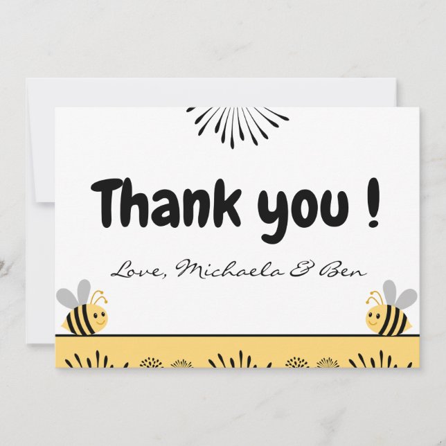 Tarjetas de agradecimiento de abeja Dulce como pue (Anverso)
