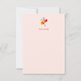 Tarjetas de agradecimiento de amapola floral en ne