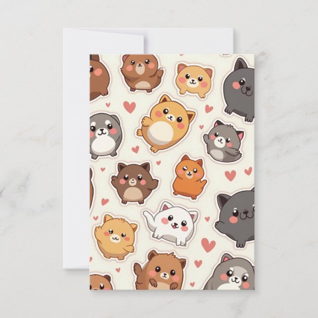 Tarjetas de agradecimiento de amor de cachorro (Anverso)