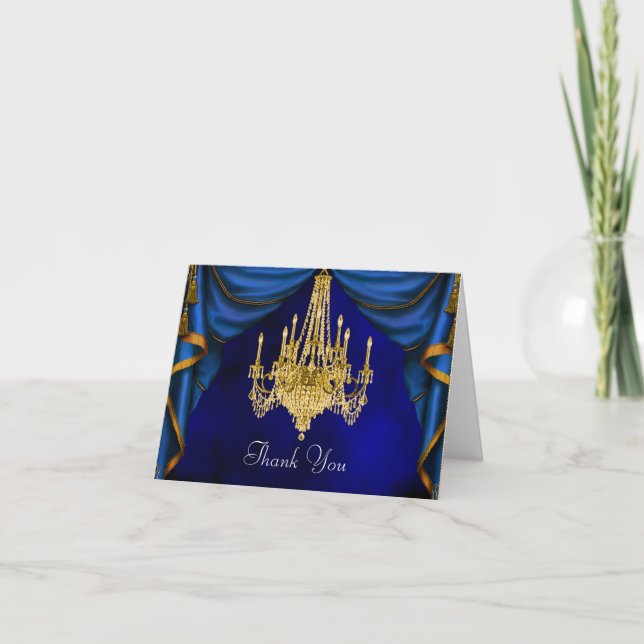 Tarjetas de agradecimiento de araña de cristal azu (Anverso)