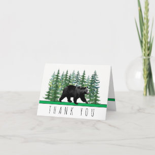 Tarjetas de agradecimiento de árbol de abeto oso r