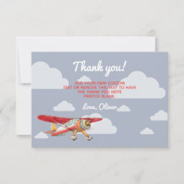 Tarjetas de agradecimiento de avión vintage