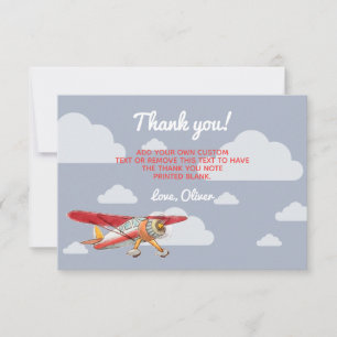 Tarjetas de agradecimiento de avión vintage