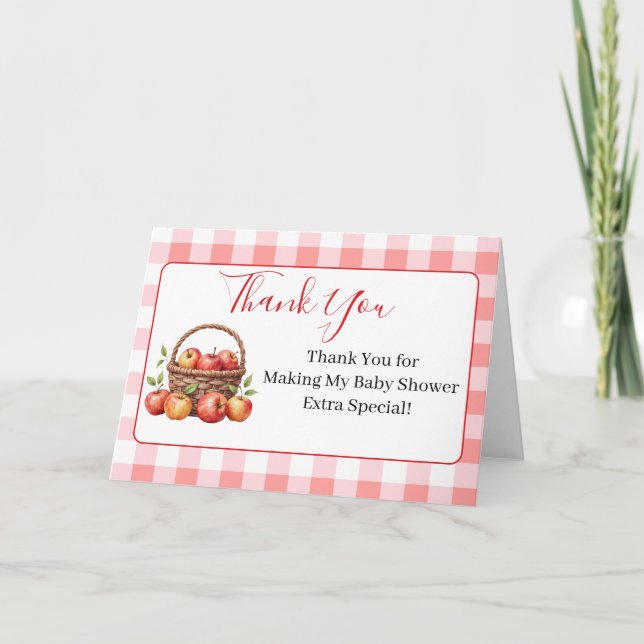 Tarjetas de agradecimiento de Baby Shower de Apple (Anverso)