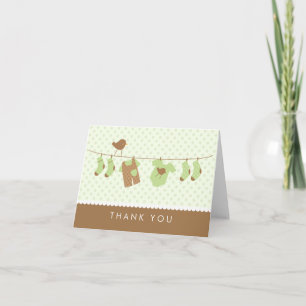Tarjetas de agradecimiento de Baby Shower de Cloth