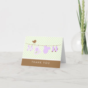 Tarjetas de agradecimiento de Baby Shower de Cloth