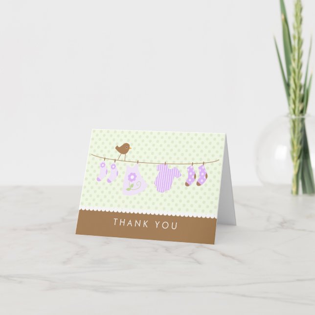 Tarjetas de agradecimiento de Baby Shower de Cloth (Anverso)