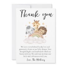 tarjetas de agradecimiento de baby shower de mensa