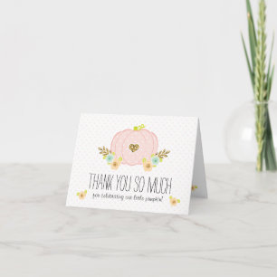 Tarjetas de agradecimiento de Baby Shower Pink and