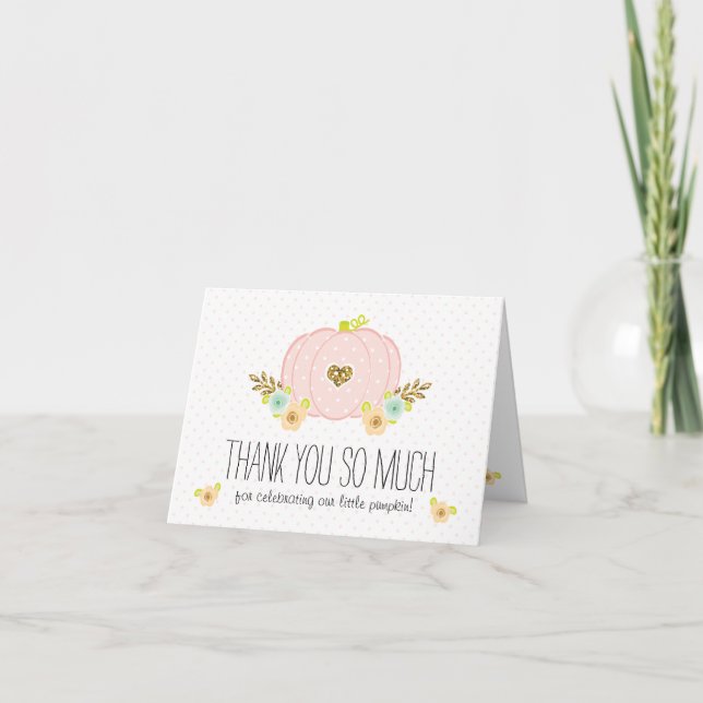 Tarjetas de agradecimiento de Baby Shower Pink and (Anverso)