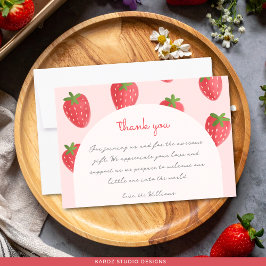Tarjetas de agradecimiento de Baby Shower Strawber