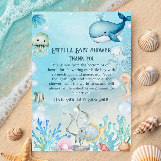 Tarjetas de agradecimiento de Baby Shower Under th (Subido por el creador)