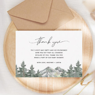 Tarjetas de agradecimiento de Baby Shower Woodland