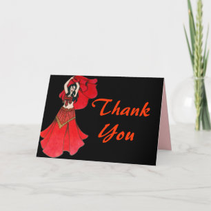 Tarjetas de agradecimiento de bailarín Belly