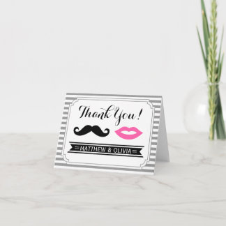 Tarjetas de agradecimiento de bigote y labios
