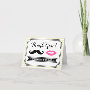 Tarjetas de agradecimiento de bigote y labios