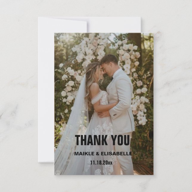 tarjetas de agradecimiento de boda (Anverso)