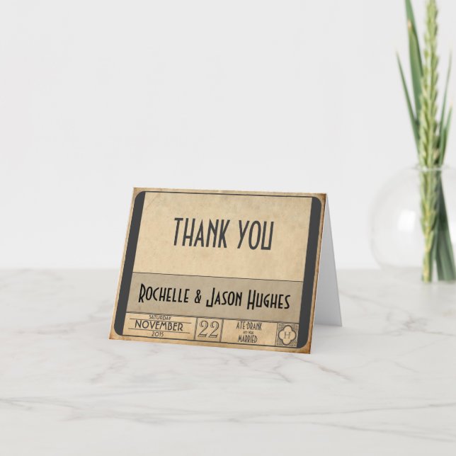 Tarjetas de agradecimiento de boda antiguas IV --  (Anverso)