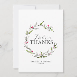 Tarjetas de agradecimiento de boda arte botánico l
