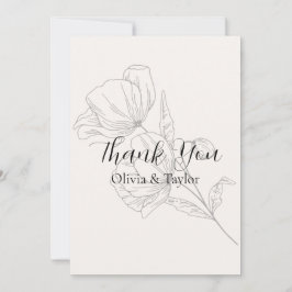 Tarjetas de agradecimiento de boda Beige Elegance
