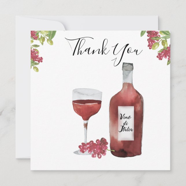 Tarjetas de agradecimiento de boda Benvenuti Itali (Anverso)