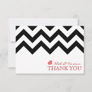 Tarjetas de agradecimiento de boda Chevron
