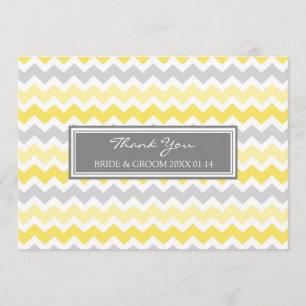 Tarjetas de agradecimiento de boda Chevron Amarill