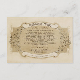 Tarjetas de agradecimiento de boda chic vintage