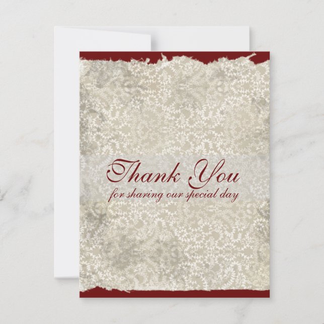 Tarjetas de agradecimiento de boda Clásicas de Dam (Anverso)