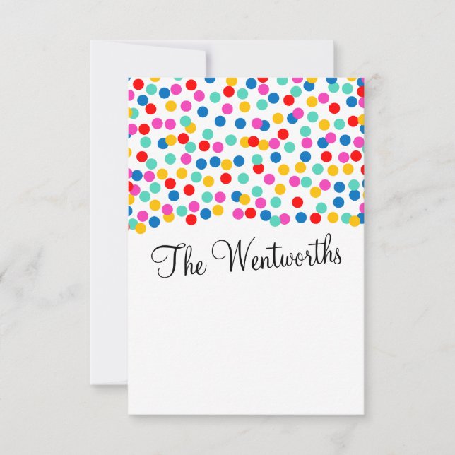 Tarjetas de agradecimiento de boda con confeti (Anverso)