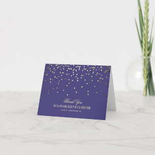 Tarjetas de agradecimiento de boda con confeti dor