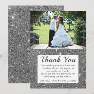 Tarjetas de agradecimiento de boda con destellos d