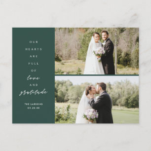 Tarjetas de agradecimiento de boda con dos fotos H