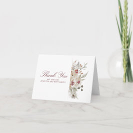 Tarjetas de agradecimiento de boda con flores de c