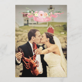 Tarjetas de agradecimiento de boda con flores en a