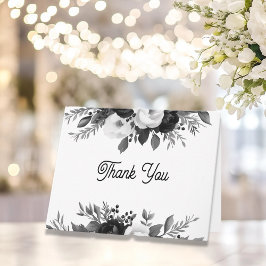 Tarjetas de agradecimiento de boda con flores pers