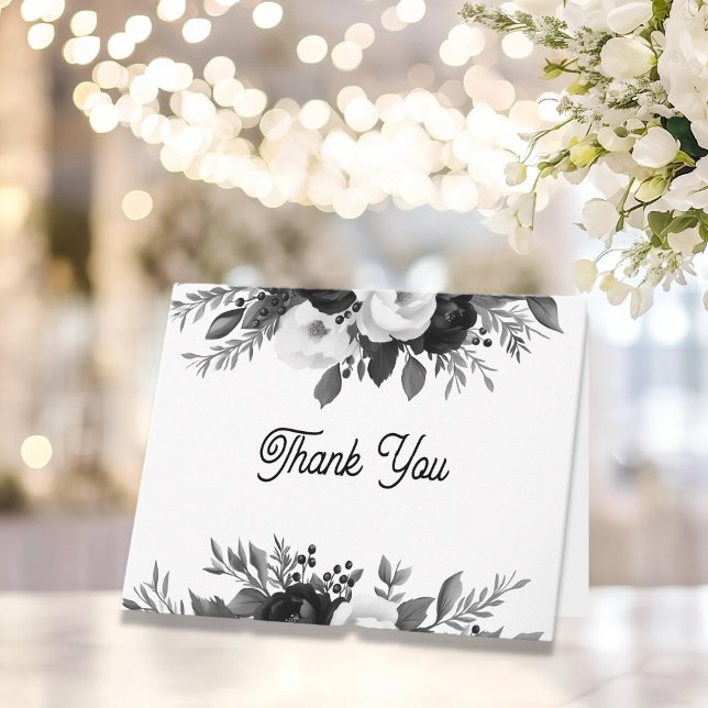 Tarjetas de agradecimiento de boda con flores pers (Subido por el creador)