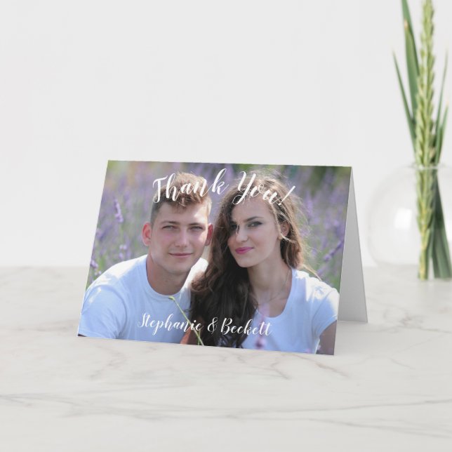 Tarjetas de agradecimiento de boda con foto (Anverso)