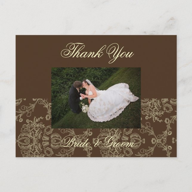 Tarjetas de agradecimiento de boda con foto, (Anverso)