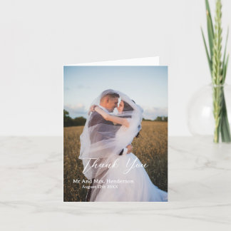 Tarjetas de agradecimiento de boda con foto person