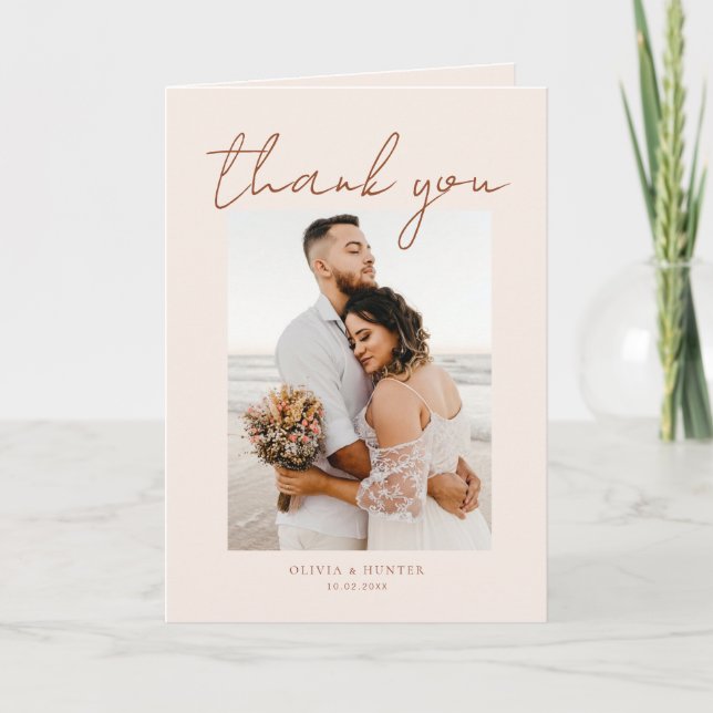 Tarjetas de agradecimiento de boda con fotos minim (Anverso)