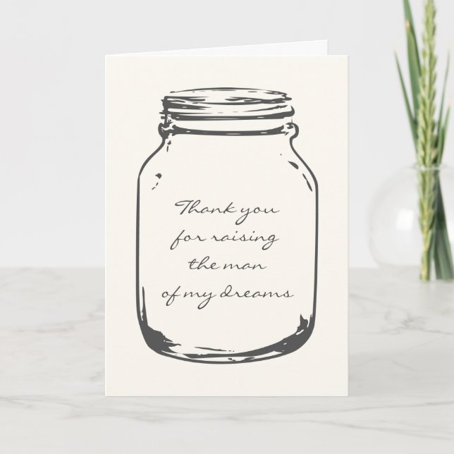 Tarjetas de agradecimiento de boda con frascos mas (Anverso)