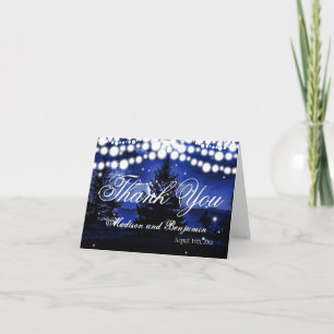 Tarjetas de agradecimiento de boda con luces cente